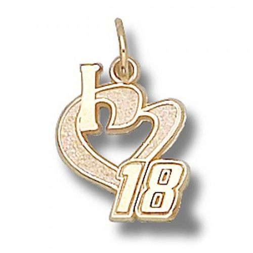I Heart 18 Charm - Nascar - Racing in Gold Plated - Tantalizing - Unisex Adult