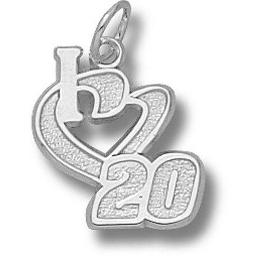 I Heart 20 Charm - Nascar - Racing in White Gold - 14kt - Brilliant