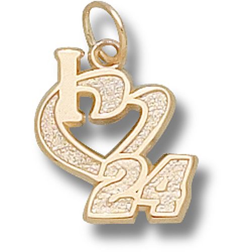 I Heart 24 Charm - Nascar - Racing in 10kt Yellow Gold - Seductive