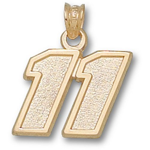 10k Yellow Gold Officially Licensed Denny Hamlin '11' Nascar Pendant - 1/2