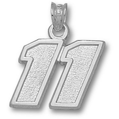 Sterling Silver Officially Licensed Denny Hamlin '11' Nascar Pendant - 1/2