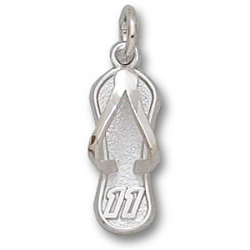 Number 11 Flip Flop Charm - Nascar - Racing in White Gold - 14kt - Spectacular