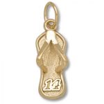 Number 14 Flip Flop Charm - Nascar - Racing in Gold Plated - Ideal