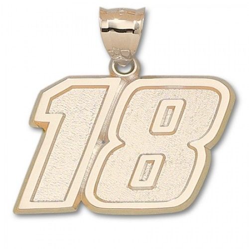 10k Yellow Gold Driver #18 Kyle Busch Nascar Pendant - 1 1/2