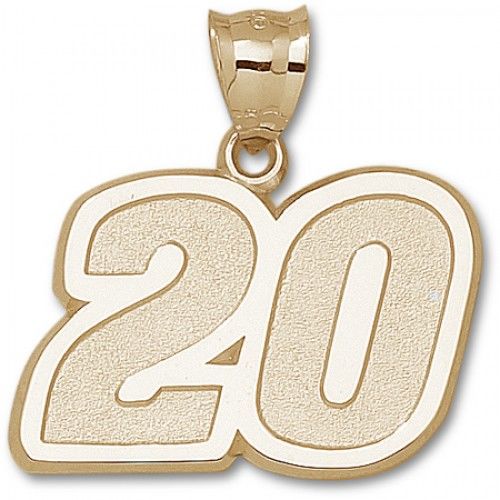 10k Yellow Gold Driver #20 Joey Logano Nascar Pendant - 1 1/2