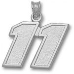 14k White Gold Driver Denny Hamlin #11 Nascar Pendant - 5/8