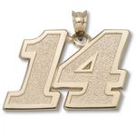 10k Yellow Gold Driver Tony Stewart #14 Nascar Pendant - 5/8