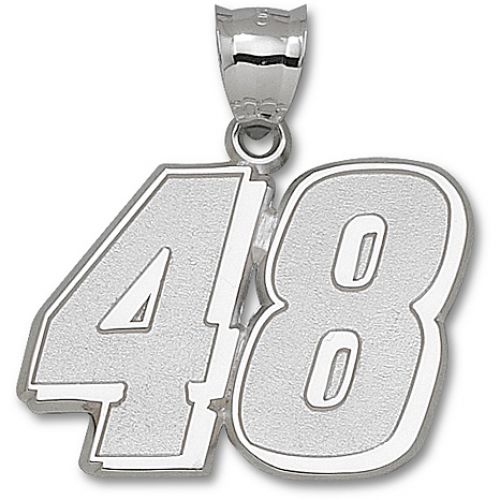 10k White Gold #48 Jimmie Johnson Nascar Pendant - 1 1/4