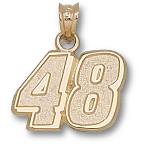 10k Yellow Gold Driver Number '48' Jimmie Johnson Nascar Pendant - 7/16