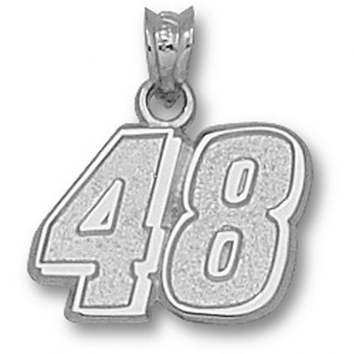 Sterling Silver Driver Number '48' Jimmie Johnson Nascar Pendant - 7/16