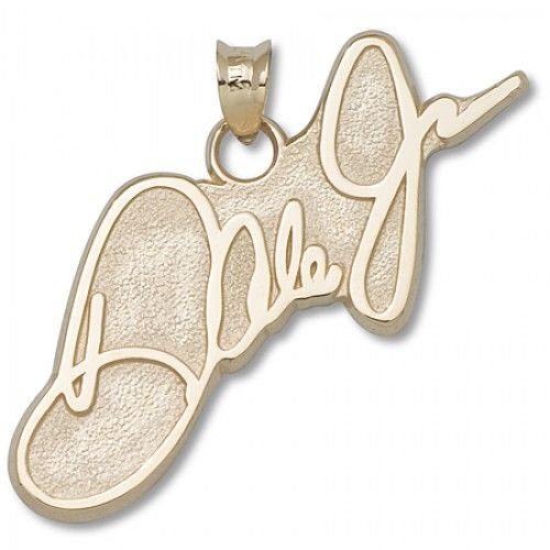 10k Yellow Gold Dale Earnhardt, Jr. Signature Nascar Pendant - 9/16