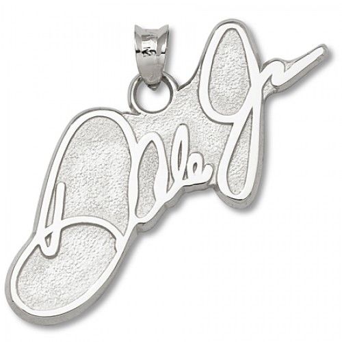 10k White Gold Dale Earnhardt, Jr. Signature Nascar Pendant - 9/16
