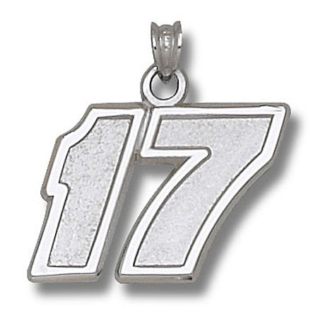 14k White Gold Matt Kenseth Nascar Pendant - 9/16