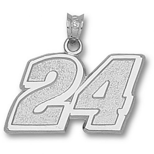14k White Gold Jeff Gordon Nascar Pendant - 9/16