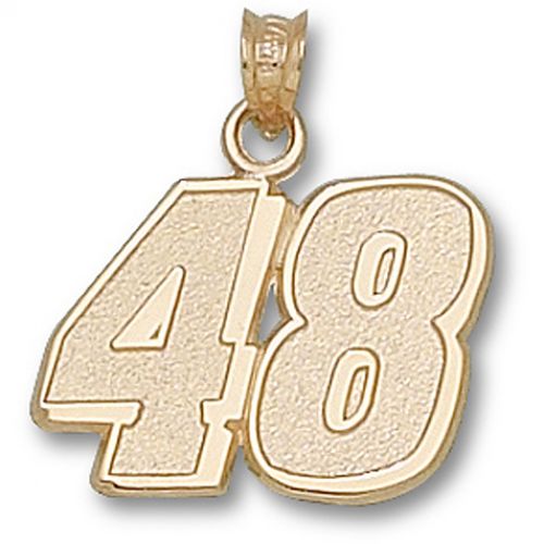 14k Yellow Gold Jimmie Johnson Nascar Pendant - 9/16