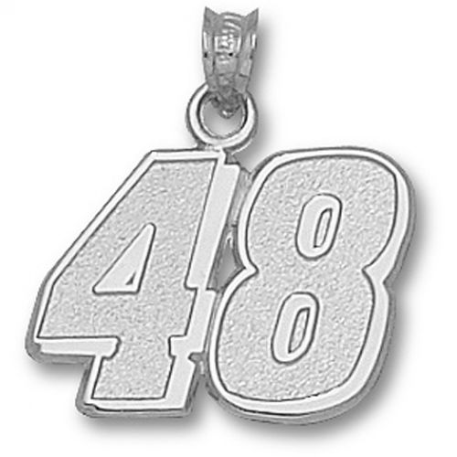 14k White Gold Jimmie Johnson Nascar Pendant - 9/16