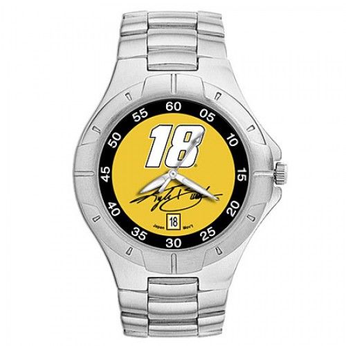 Men'S Number 18 Watch - Nascar in Stainless Steel - Fold Over - Classy