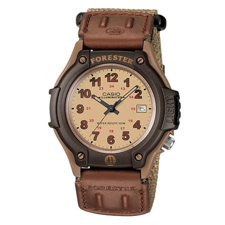 Mens Forester Casual Watch, Brown Cloth/Velcro Band