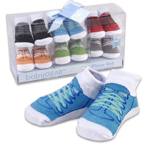 Baby Socks 6 Pair Blue Assorted Print Case Pack 24