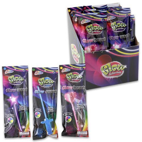 Glow in the Dark Assorted Sword, Heart, Wand Case Pack 48