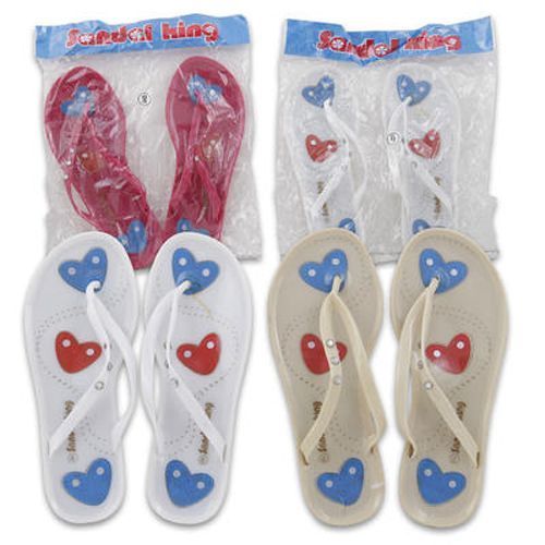 Ladies Sandals with Heart, Size 5-10 5 Assorted Case Pack 48
