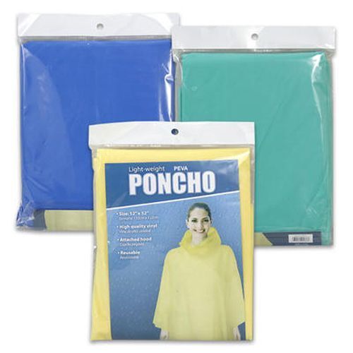 Peva Poncho, Adult Size Assorted Case Pack 72