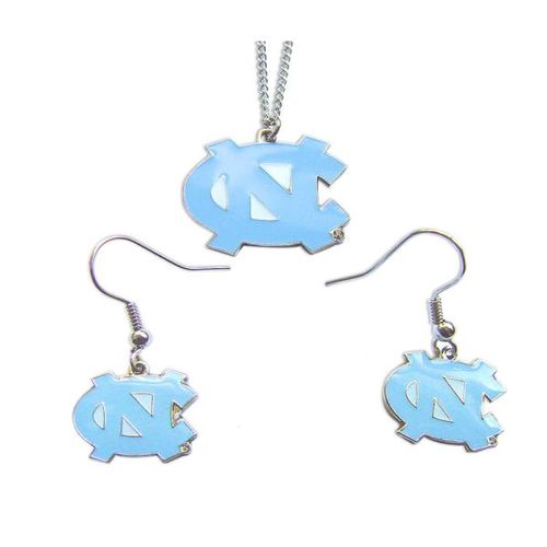 N Carolina Tarheels Necklace & Dangle Earrings