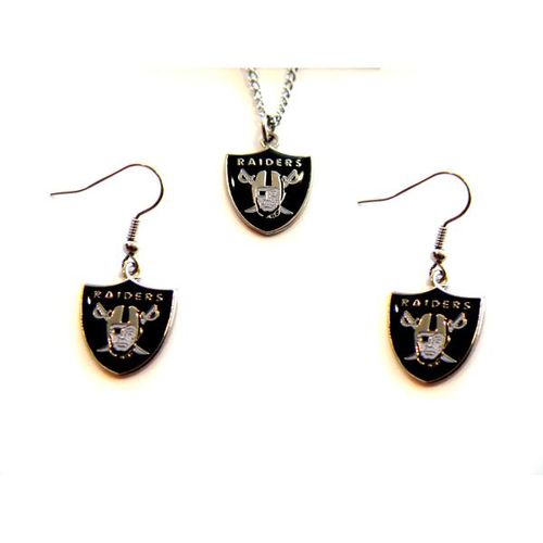 Oakland Raiders Necklace & Dangle Earring