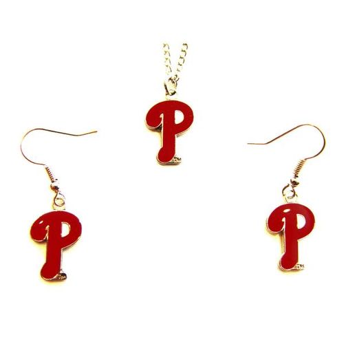 Philadelphia Phillies Necklace & Dangle Earring