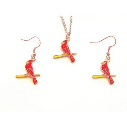 St Louis Cardinals Necklace & Dangle Earring