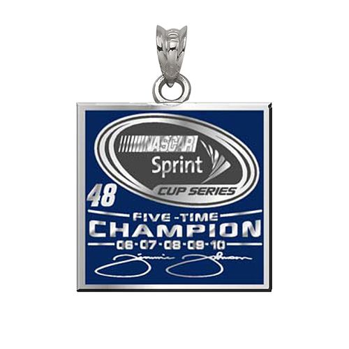 Sterling Silver #48 Jimmie Johnson Enameled Nascar Pendant