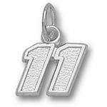 Number 11 Charm - Nascar - Racing in White Gold - 10kt - Pretty - Unisex Adult