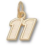 Number 11 Charm - Nascar - Racing in 14kt Yellow Gold - Shapely - Unisex Adult