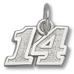Number 11 Charm - Nascar - Racing in White Gold - 10kt - Cute - Unisex Adult