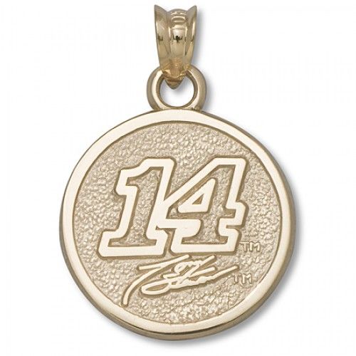 14k Yellow Gold #14 Tony Stewart Round Nascar Pendant