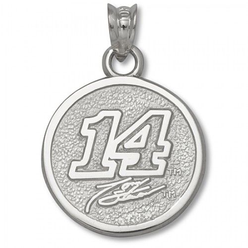 Sterling Silver #14 Tony Stewart Round Nascar Pendant