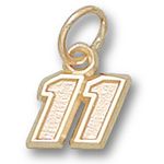 Number 11 Charm - Nascar - Racing in Gold Plated - Dazzling - Unisex Adult