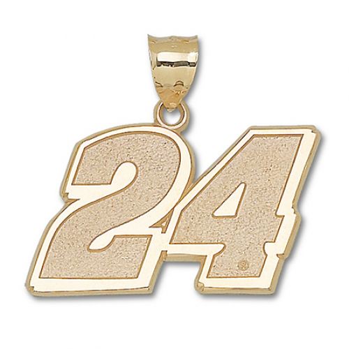 14k Yellow Gold Jeff Gordon Nascar Pendant 1 1/16