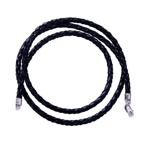 High Quality Leather Necklace Chain String w/ Silver Buckle Gothic Jewelry for Men
