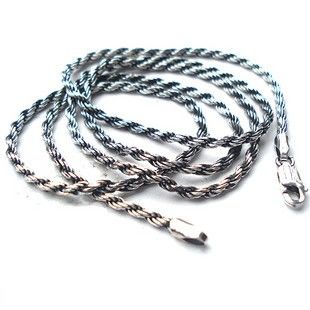 Hemp Necklace Grain String SILVER CHAIN Men's Jewelry (60cm LENGTH)