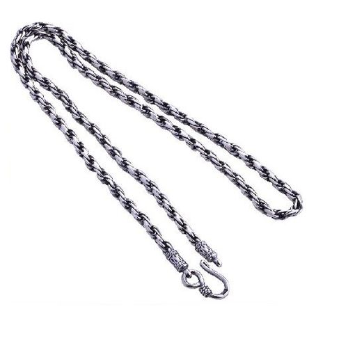 Retro Jewelry Men's Fashion Jewelers Fine Thai Silver Necklace (55cm LENGTH)