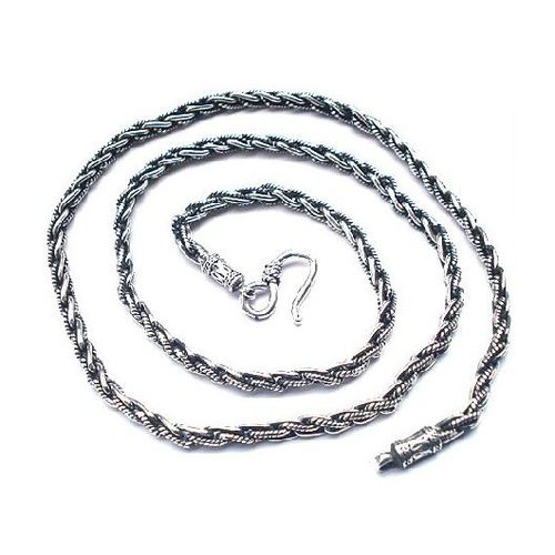 Fine Jewelry for Guys Men's Necklace Silver Tethered Rope (50cm LENGTH)