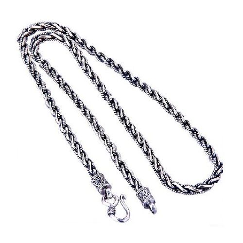 Tether Lined Silver Necklace for Guys Fine Jewelry for Men's Fashion (55cm LENGTH)