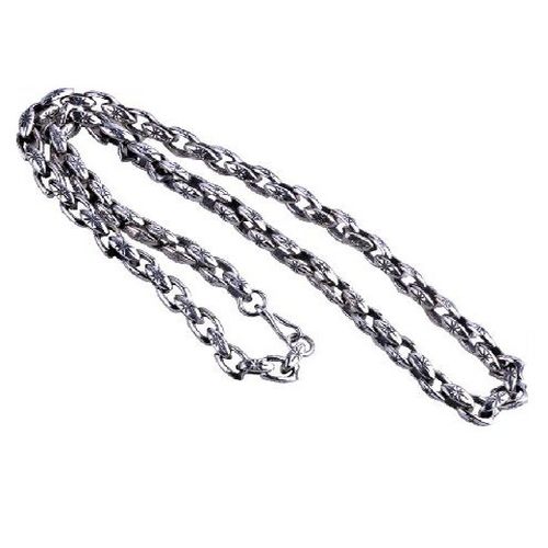 Texture Pattern Necklace Thai Silver Jewelry for Men's Fashion Sense