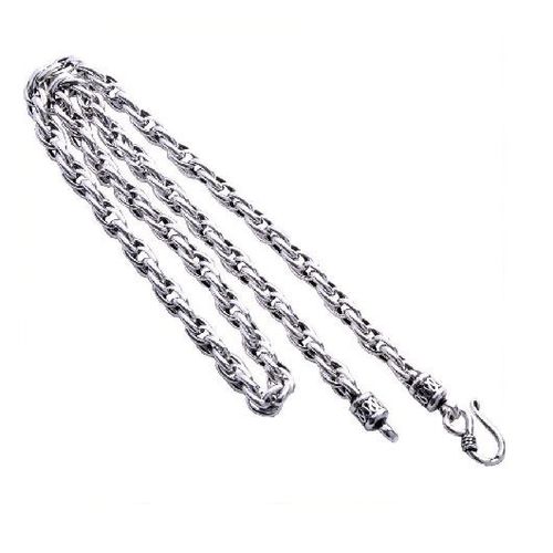Men's Retro Jewelry Thai SILVER CHAIN Linked Necklace for Guys (60cm LENGTH)