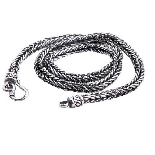 Retro Jewelry for Men's Fashion Chain Linked Thai Silver Necklace (60cm LENGTH)