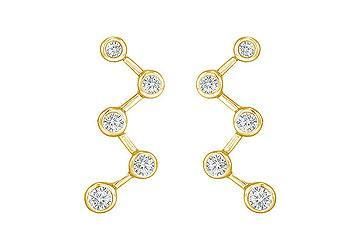 Diamond Journey Earrings : 14K Yellow Gold - 1.00 CT Diamonds