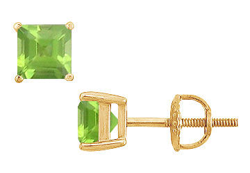 Peridot Stud Earrings  14K Yellow Gold - 2.00 CT TGW