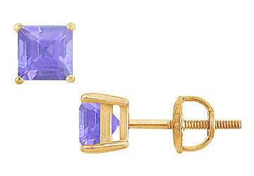 Tanzanite Stud Earrings  14K Yellow Gold - 2.00 CT TGW