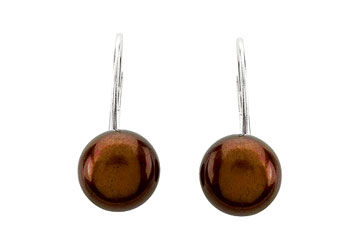 Sterling Silver Freshwater Chocolate Pearl Earrings - 09.00-09.50 MM